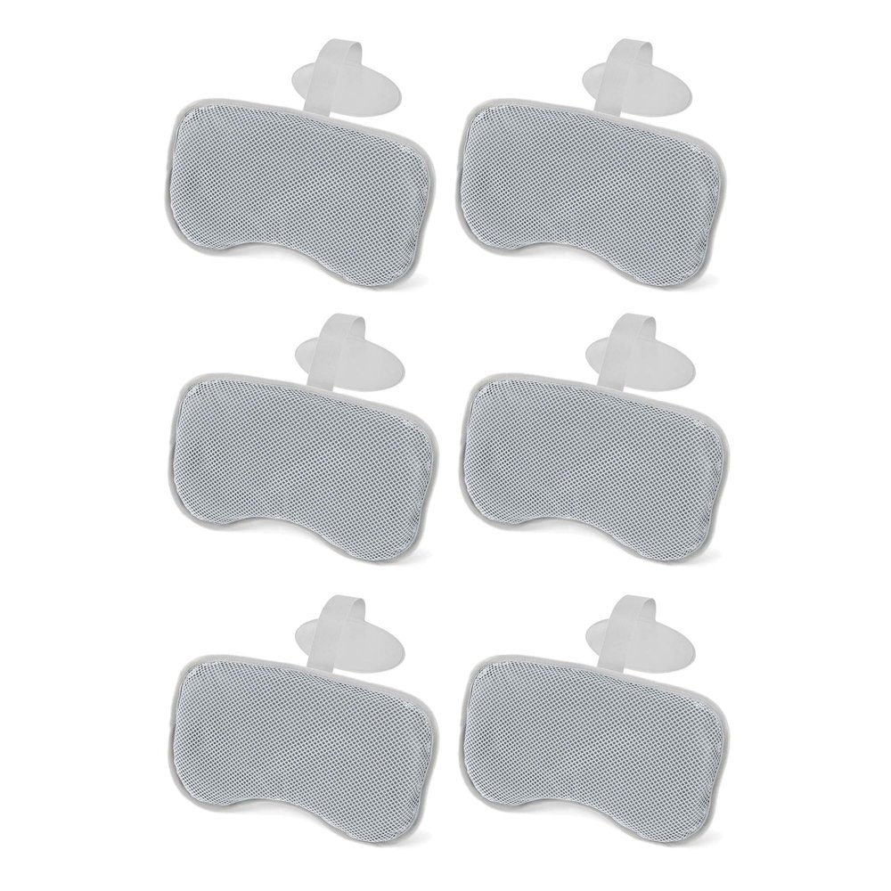 Bestway SaluSpa Padded Headrest Pillows with Adjustable Strap to Adjust Height, Washable Mesh Cover, Compatible with SaluSpa Hot Tubs, Gray, (6 Pack)