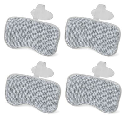 Bestway 4 Pack SaluSpa Padded Headrest Pillows with Adjustable Strap to Adjust Height, Washable Mesh Cover, Compatible with SaluSpa Hot Tubs, Gray
