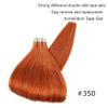 Tape in Hair Extensions Human Hair 40pcs 100g 14 inch Tape in Hair Extensions 350 Ginger Tape in Extensions Straight Tape Ins Seamless Remy Natural Hair Full Head view 3