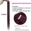 Burgundy Tape in Hair Extensions 99J Wine Red Tape in Extensions 8"Inch 100 Gram Tape in Human Hair 40 Pcs Human Hair Extensions Seamless Skin Weft Hair Extensions view 4