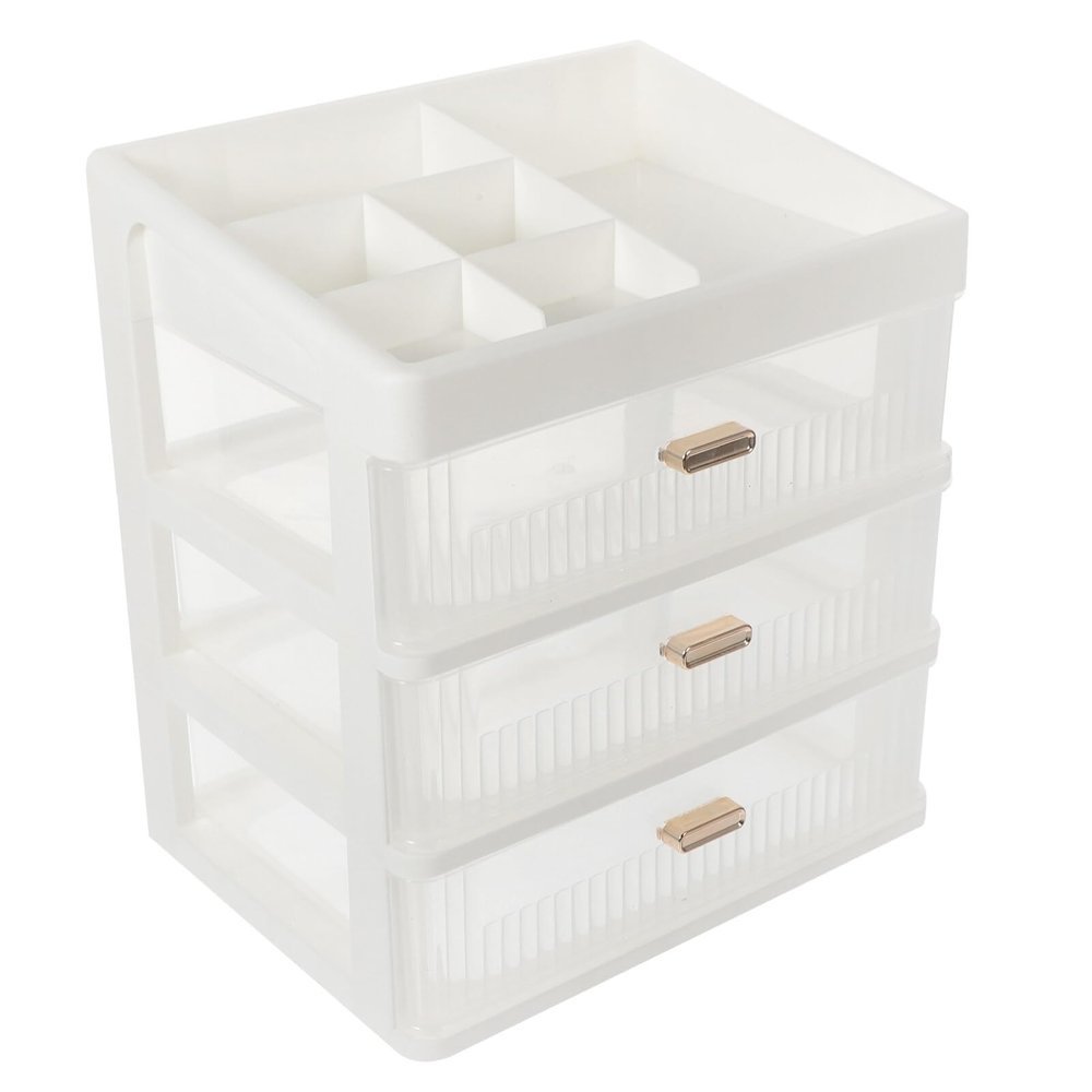 BESTOYARD Desktop Makeup Organizer with Drawers, Home Skin Care Organizer Storage Box, Stylish Cosmetics Storage Lipstick Holder for Jewelry Cosmetics Lotion Snacks