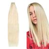 Straight Blonde Tape in Hair Extensions, 28 Inch Tape in Hair Extensions Human Hair 40pcs 100g Platinum Blonde Tape Hair Extensions Straight Remy Hair Tape in Extensions view 1