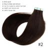 20 Inch Tape in Hair Extensions Seamless Remy Pu Glue on Hair 100G 40 Pcs Color #2 Darkest Brow Straight Tape in Human Hair Brazilian Remy Pu Hair Extensions view 4