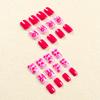 CEWEWP Red Short Press on Nails Valentine's Fake Nails Square Acrylic Nails Full Cover Glue on Nails Press ons Red Heart Designs False Nails LOVE Heart Nails Glossy Stick on Nails for Women 24 Pcs view 2