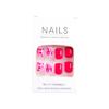 CEWEWP Red Short Press on Nails Valentine's Fake Nails Square Acrylic Nails Full Cover Glue on Nails Press ons Red Heart Designs False Nails LOVE Heart Nails Glossy Stick on Nails for Women 24 Pcs view 4