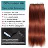 Kiss darling LASHES Tape in Hair Extensions Human Hair #33 Reddish Brown Straight Invisible Seamless Skin Weft Tape ins inch 40pcs Real Remy Human Hair Extensions 100g/pack 28inch view 2