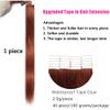 Kiss darling LASHES Tape in Hair Extensions Human Hair #33 Reddish Brown Straight Invisible Seamless Skin Weft Tape ins inch 40pcs Real Remy Human Hair Extensions 100g/pack 28inch view 3