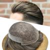 Healthlif French Lace Toupee For Men Hair Replacement System For Men European Human Hair Pieces For Mens Toupee Human Hair Patch Prosthesis For Men8x10light to medium density#320 3# DARK BROWN+20%GREY view 1