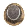 Healthlif French Lace Toupee For Men Hair Replacement System For Men European Human Hair Pieces For Mens Toupee Human Hair Patch Prosthesis For Men8x10light to medium density#320 3# DARK BROWN+20%GREY view 4