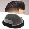 Healthlif French Lace Toupee For Men Hair Replacement System For Men Human Hair Pieces For Mens Toupee Human Hair Patch Prosthesis For Men8x10light to medium density#1B10 1B# OFF BLACK+10% GREY view 1
