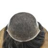 Healthlif French Lace Toupee For Men Hair Replacement System For Men Human Hair Pieces For Mens Toupee Human Hair Patch Prosthesis For Men8x10light to medium density#1B20 1B# OFF BLACK+20% GREY view 4