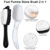 4 Packs Foot Pumice Stone Brush Callus Remover, Beomeen 2 in 1 Foot Shower Pedicure Scrubber with Handle, Foot File with Dense Bristles for Deep Cleansing and Exfoliation, Dry Skin Removal view 2
