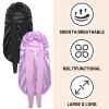 2Pcs Bonnets for Black Women Braid Bonnet, Large Long Satin Bonnet for Braids, Silk Bonnet with Stretchy Tie Band Sleep Cap Hair (2Pcs-Black&Purple) view 3