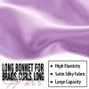 2Pcs Bonnets for Black Women Braid Bonnet, Large Long Satin Bonnet for Braids, Silk Bonnet with Stretchy Tie Band Sleep Cap Hair (2Pcs-Black&Purple) view 4