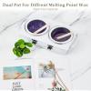 Garvee Double Wax Pot Warmer Professional - At Home Waxing Kit Digital For All Hair Types - Eyebrow, Facial, Bikini etc. (White Double Pot) view 2