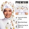 2Pcs Bonnets for Black Women Braid Bonnet, Large Long Satin Bonnet for Braids, Silk Bonnet with Stretchy Tie Band Sleep Cap Hair (2Pcs-Black-Silver Pattern) view 2
