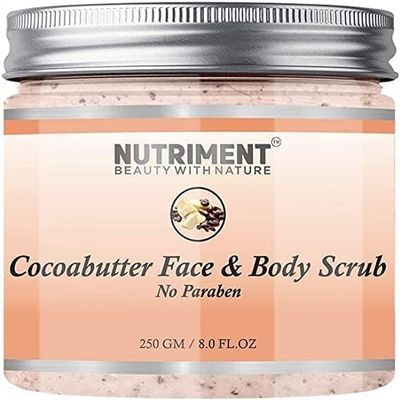 Cocoabutter Scrub for Dead skin Cells Removal - Removing Blackheads and Revitalizes Healthy Skin - Paraben Free 250gram