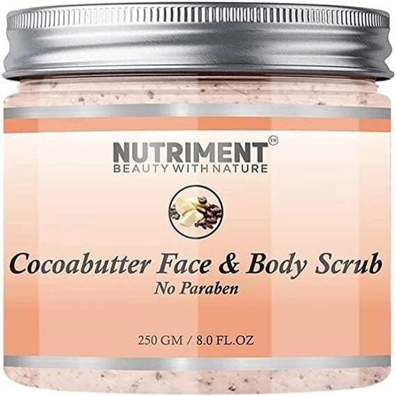 Cocoabutter Scrub for Dead skin Cells Removal - Removing Blackheads and Revitalizes Healthy Skin - Paraben Free 250gram
