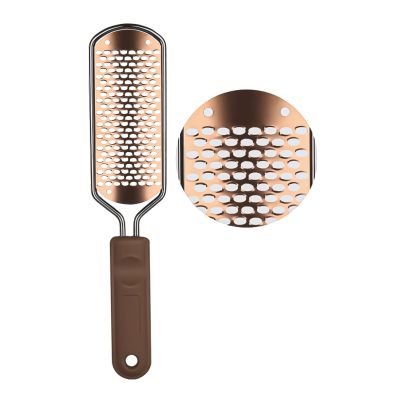HANVEY Foot File, Professional Pedicure Stainless Steel Detachable Foot Scrubber, Callus Remover for feet, Foot Scraper Corns Callous Hard Skin Removers Pedicure Rasp for Wet and Dry Feet(Golden)