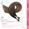 Moresoo Itip Hair Extension Human Hair Balayage Dark Brown to Light Brown with Blonde Hair Extensions Human Hair I Tip Silky Soft 0.8G/S 50S 22 Inch view 2