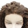 Shoulder Length Curly Wave Wigs for Women Fluffy Ombre Black Brown Synthetic Wig Fashion for Daily view 2