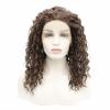 Shoulder Length Curly Wave Wigs for Women Fluffy Ombre Black Brown Synthetic Wig Fashion for Daily view 4