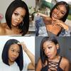 14" Short Straight Middle Bangs Synthetic for Woman Wigs Middle Fringe High Temperature Fiber 35cm/14inch Machine Made 150g Toppers Hairpiece (Black) view 2