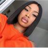 14" Short Straight Middle Bangs Synthetic for Woman Wigs Middle Fringe High Temperature Fiber 35cm/14inch Machine Made 150g Toppers Hairpiece (Black) view 3