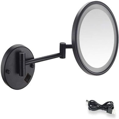 8 Inch Vanity Mirror Magnifying Makeup Mirror Wall Mount LED Lighted Cosmetic Vanity Mirror for Bathroom Shaving Mirror 3X/5X/7X10X Magnification USB Rechargeable ( Color : Black Bronze , Size : 7X )