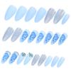 Housoutil 24pcs Fashion Blue Rose Nail Stickers Fake Nails for Women Women Press False Tips Art Supplies Design view 1