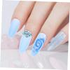 Housoutil 24pcs Fashion Blue Rose Nail Stickers Fake Nails for Women Women Press False Tips Art Supplies Design view 2
