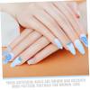 Housoutil 24pcs Fashion Blue Rose Nail Stickers Fake Nails for Women Women Press False Tips Art Supplies Design view 3