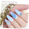 Housoutil 24pcs Fashion Blue Rose Nail Stickers Fake Nails for Women Women Press False Tips Art Supplies Design view 4