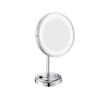 CBLdF Desktop Makeup Mirror LED Single Sided Desktop Beauty Mirror Household Magnifying Mirror (White Light),Chrome,3X view 1