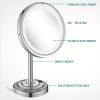 CBLdF 360 Rotating Desktop Single Sided Makeup Mirror, LED Desktop Beauty Mirror Household Bathroom Cosmetic Mirror White Light,Gold,10x view 4