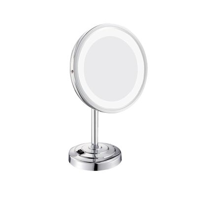 CBLdF Desktop Makeup Mirror LED Single Sided Desktop Beauty Mirror Household Magnifying Mirror (White Light),Chrome,5X