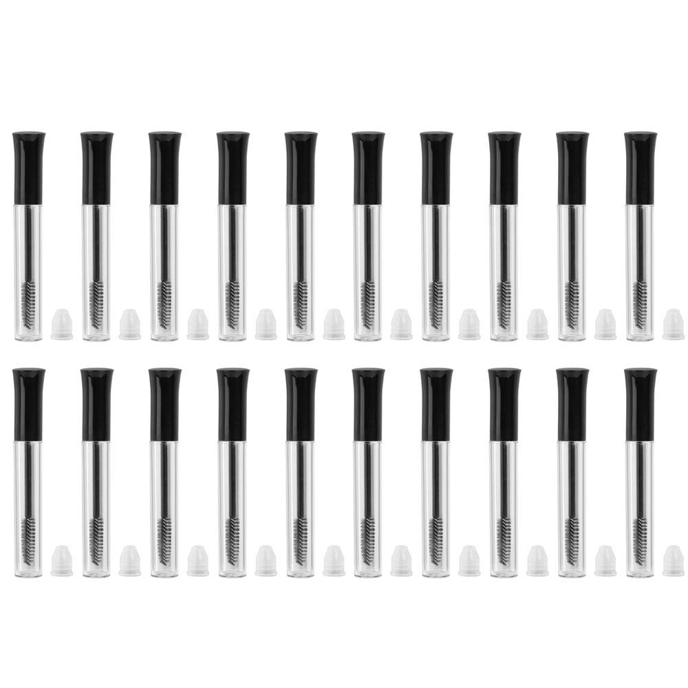 20Pack 5ml Empty Mascara Tube with Eyelash Wand, Eyelash Cream Container Bottle with Rubber Inserts and Funnels for Castor Oil, DIY Cosmetics