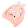 DOITOOL Cartoon Hair Wrap Towel for Boy Girl Soft Coral Fleece Drying Bonnet Lightweight and Absorbent Hair Wrap for Toddlers Pink view 1