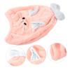 DOITOOL Cartoon Hair Wrap Towel for Boy Girl Soft Coral Fleece Drying Bonnet Lightweight and Absorbent Hair Wrap for Toddlers Pink view 4