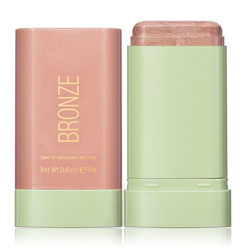 FYEBOO Multi-Use Makeup Blush Stick, Cream Blush Stick, Tinted Solid Moisturizer Stick for Cheek & Eyes & Lips, Waterproof Natural Nude Makeup, Suitable for All Skin (2#Soft Glow)