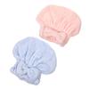 Angoily 2pcs Coral Fleece Hair-Drying Hat Absorbent Bath Towel Wraps Bowknot Design for Quick Drying Wet Hair for Home Use and Travel view 1
