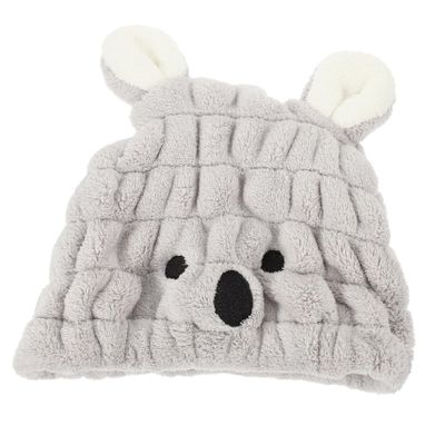 DOITOOL Absorbent Hair Drying Cap for Boy Girl Quick-Dry Cartoon Coral Fleece Hair Wrap with Ear Design Soft and Durable Towel Hat for Easy to Use for Fast Drying