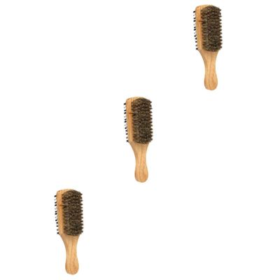 minkissy 3pcs Beard Products Beard Brush Bristles Portable Styling Maker for Men