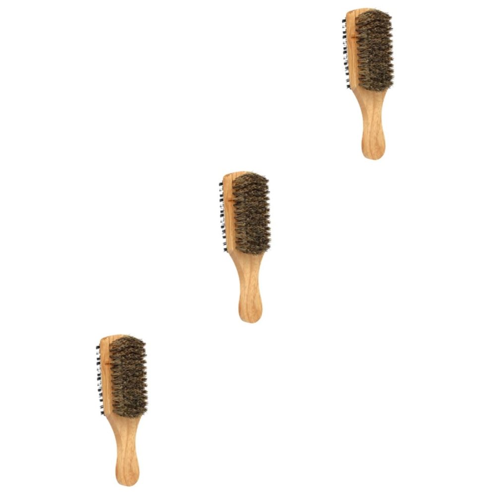 minkissy 3pcs Beard Products Beard Brush Bristles Portable Styling Maker for Men