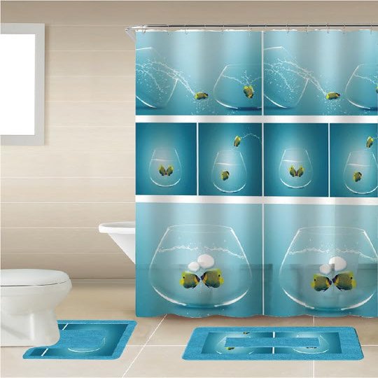 BT674-16PC F15 Light Blue 16PC Printed Bath Set