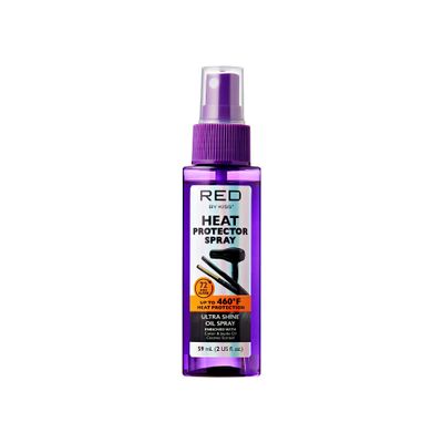 Red by Kiss Heat Protector Spray for Thermal Protection, Anti-Frizz, Ultra Shine, and Hydration - Protects Hair Up To 460F (2 Fl Oz)