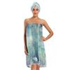 Bulletgxll Flying Dragonflies Women's Shower Wrap Towel Set of 3 Adjustable Spa Body Wrap Super Absorbent Bathrobe with Hair Towel & Headband view 1