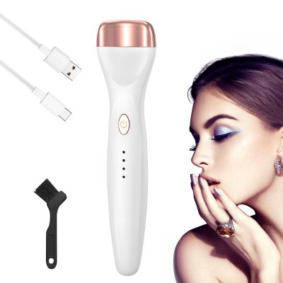 5D Push Heated Eyelash Curler, Electric Heated Eyelash Curler Lash Curler, Long-Lasting Curls, Adjustable Temperatures, USB Rechargeable for Quick Natural Curling Makeup (White)