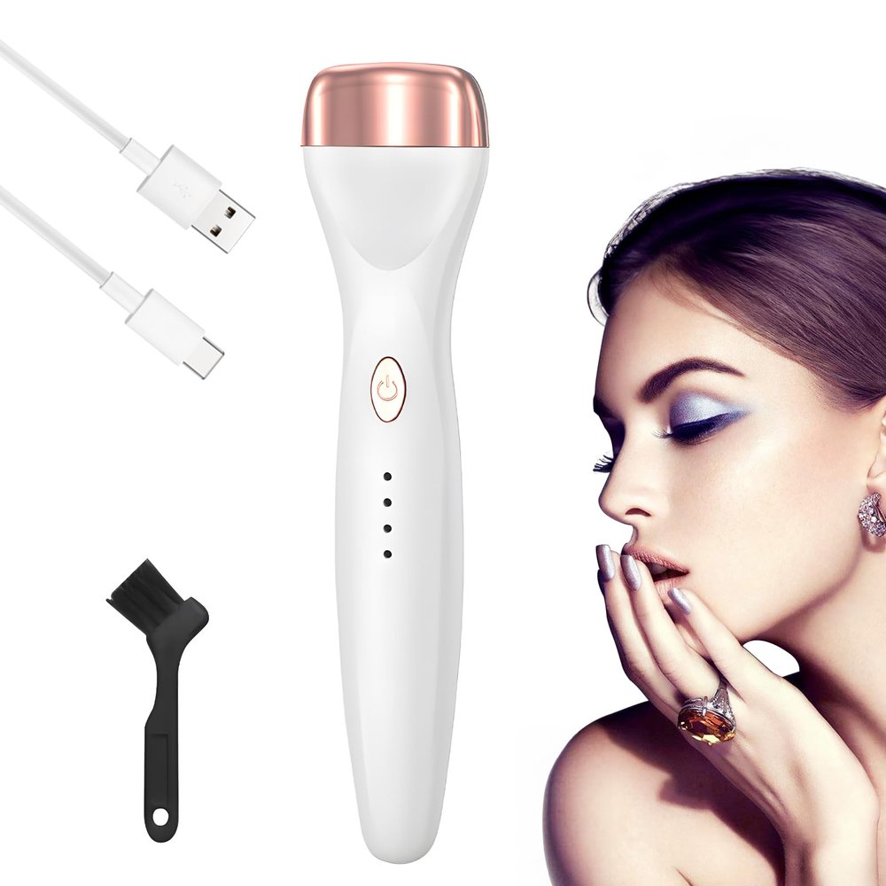 5D Push Heated Eyelash Curler, Electric Heated Eyelash Curler Lash Curler, Long-Lasting Curls, Adjustable Temperatures, USB Rechargeable for Quick Natural Curling Makeup (White)