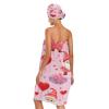 Bulletgxll Valentines Day Gnomes Women's Shower Wrap Towel Set of 3 Adjustable Spa Body Wrap Super Absorbent Bathrobe with Hair Towel & Headband view 2
